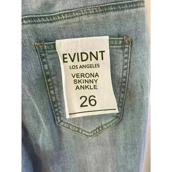 NWT Women's EVIDNT Verona Skinny Ankle Distressed Jeans Size 26 By Anthropologie - Picture 4 of 6